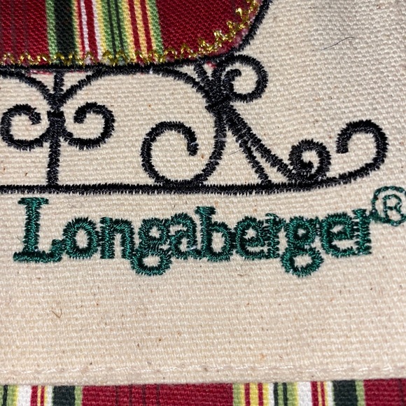 Longaberger Holiday Embroidered & Lined Gift Bag Front Pocket- 7-3/4”x4-1/2”x9” - Picture 5 of 11